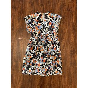 Wayward Fancies eShakti Multicolor Casual Button Down Dress w/ pockets, size L